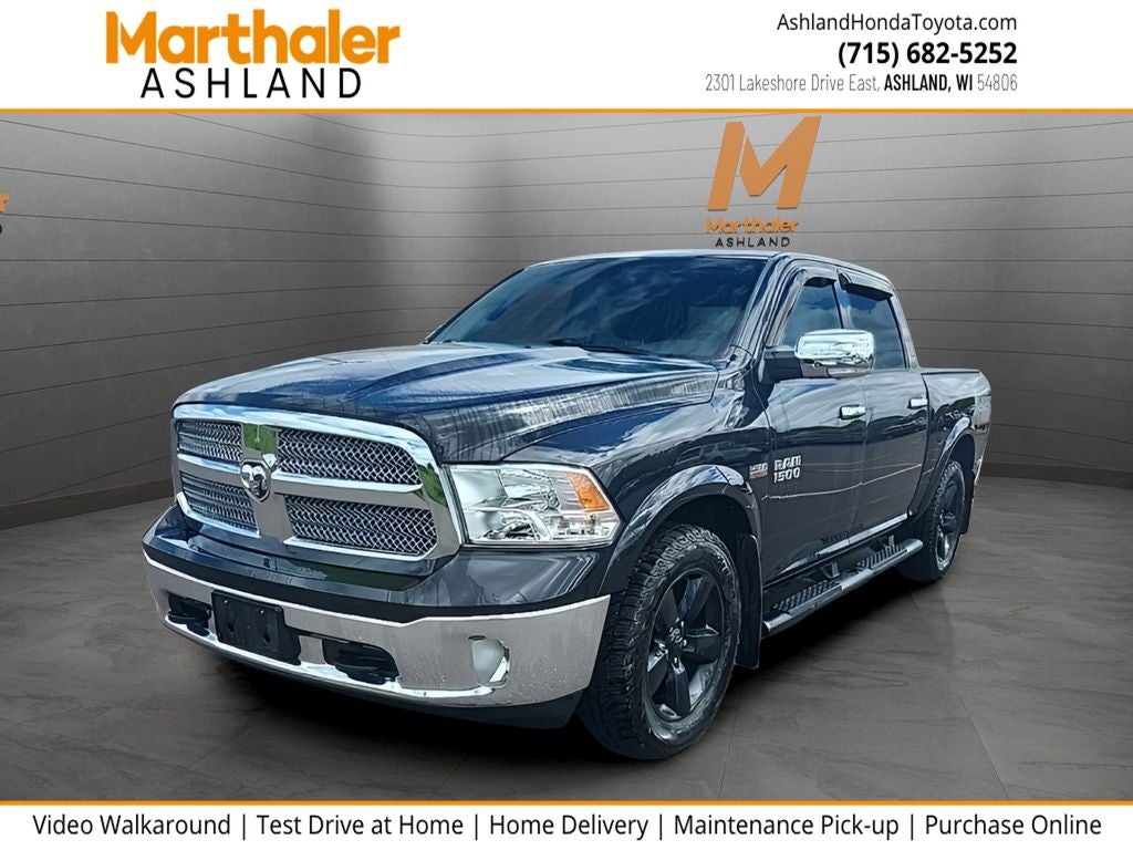 2018 RAM 1500 Harvest Edition Crew Cab 4x4 5.7L V8 in Brilliant Black Crystal Pearlcoat — front three-quarter view