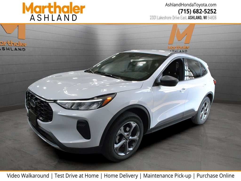 2025 Ford Escape ST-Line AWD in Silver Metallic — front three-quarter view