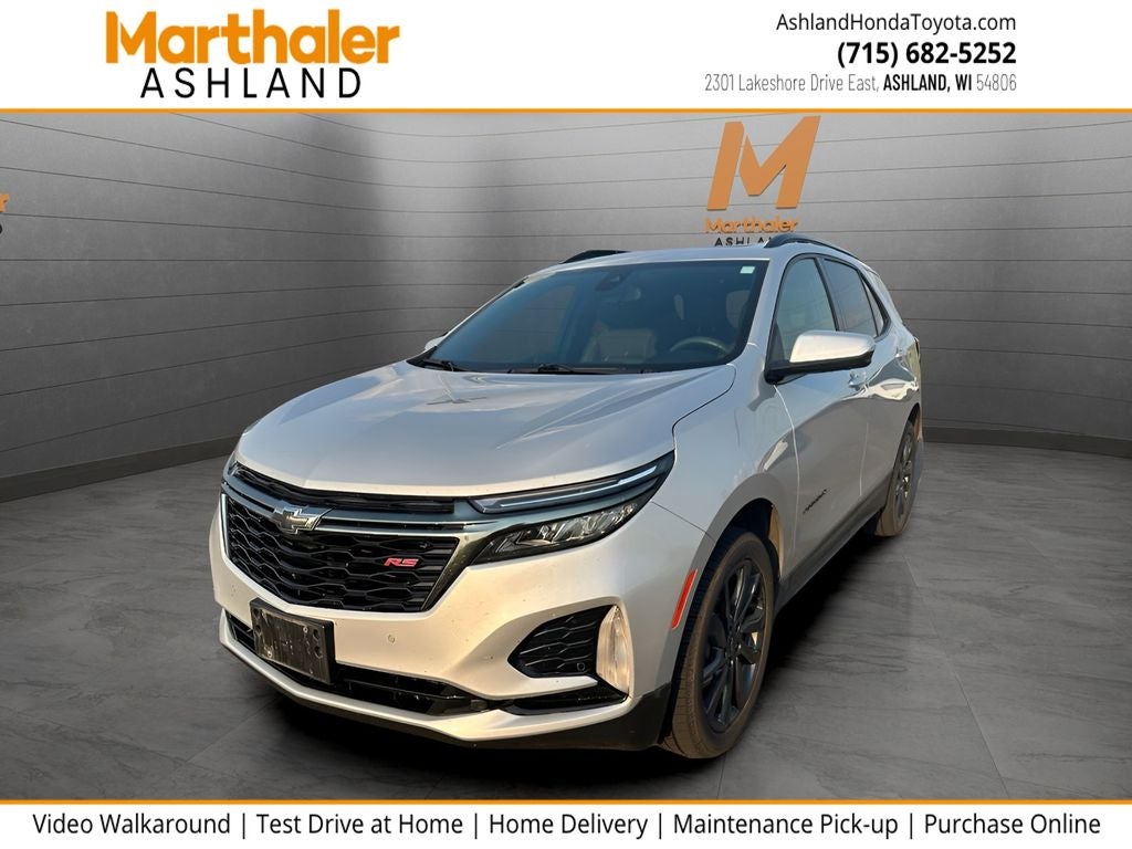 2022 Chevrolet Equinox RS AWD in Silver Ice Metallic — front three-quarter view