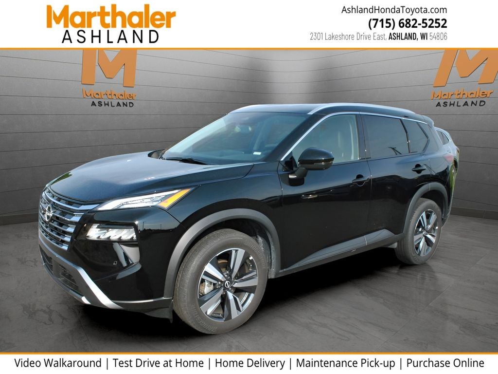 2026 Nissan Rogue SL AWD in Super Black — front three-quarter view