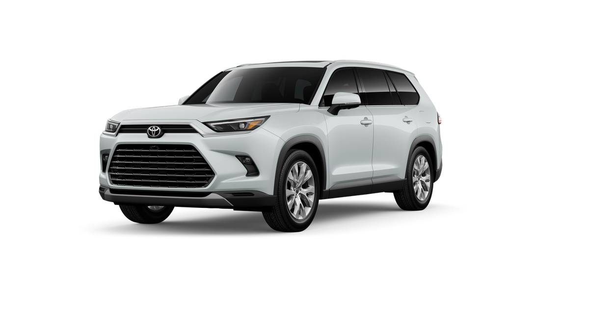 2026 Toyota Grand Highlander Limited in Wind Chill Pearl — front three-quarter view